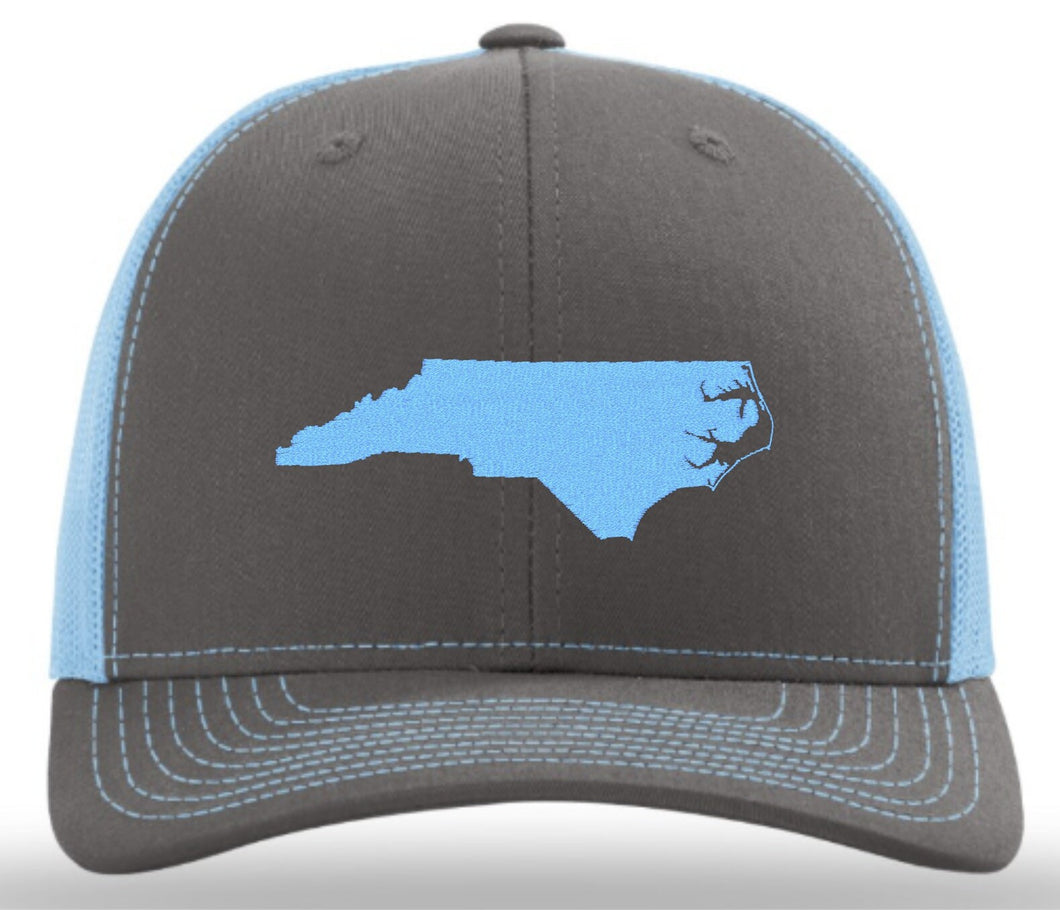 Richardson 112 Customized Embroidered Hats with State map of North Carolina / Stock Design