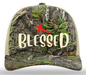 Richardson 112 Customized Embroidered Hats with stock design / Blessed