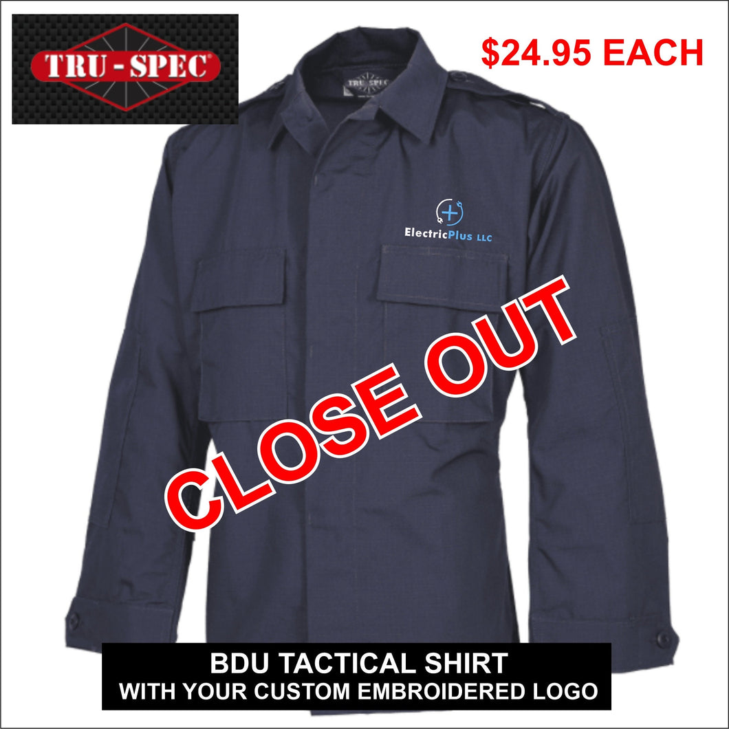 Long Sleeve Tactical Shirt (BDU) with your Custom Embroidered logo (CLOSE OUT)